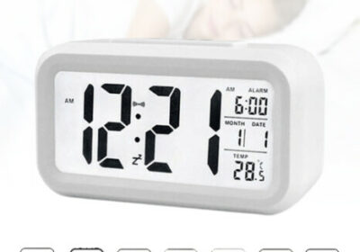 LCD Display Digital Alarm Clock Battery Powered